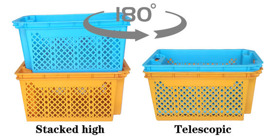 Купить Stack And Nest Crate Supplier OEM Reversible Plastic Crate Agricultural Harvesting Supermarket Crate Производство в сети