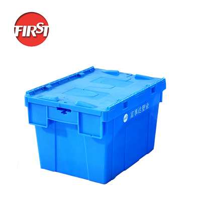 Купить Перерабатываемый 21L 60L Складывающий ящик HDPP Tote Прикрепленный крышка гнездо Пластиковые судоходные ящики Производство в сети