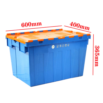 Купить Тяжелые слоимые гнездовые HDPE пластиковые ящики с крепленными крышками 67 л Производство в сети