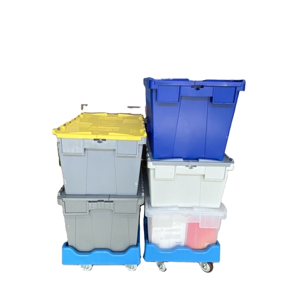 Logo Silk Printing Heavy Duty Stackable Plastic Tote Boxes для многоразового хранения